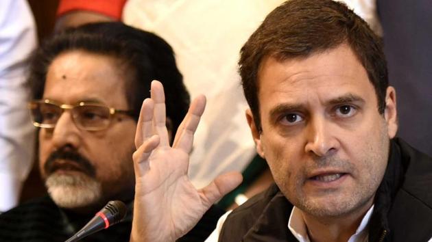 Congress vice president Rahul Gandhi with apposition party leaders address at Parliament House on December 14, 2016. (Arun Sharma/HT Photo) Congress vice president Rahul Gandhi with apposition party leaders address at Parliament House on December 14, 2016. (Arun Sharma/HT Photo)