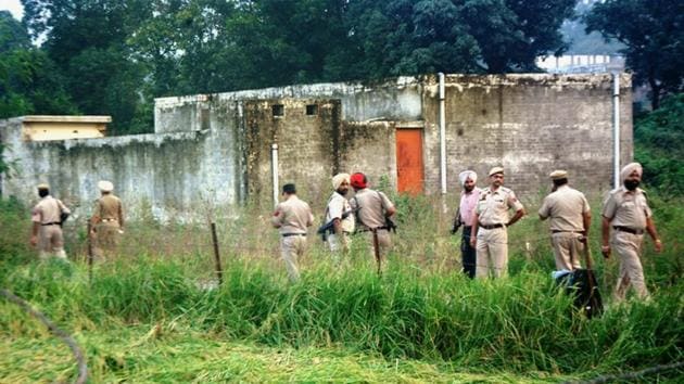 Police men during a search operation in Pathankot on Tuesday after a high alert was sounded following inputs about suspicious movement of some people. (PTI file photo) Police men during a search operation in Pathankot on Tuesday after a high alert was sounded following inputs about suspicious movement of some people. (PTI file photo)