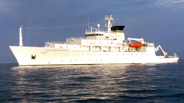 Oceanographic survey ship USNS Bowditch that deployed an underwater drone seized by a Chinese Navy warship in international waters in South China Sea. (Reuters) Oceanographic survey ship USNS Bowditch that deployed an underwater drone seized by a Chinese Navy warship in international waters in South China Sea. (Reuters)