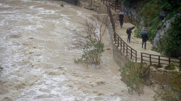 A swollen river in Spain. (AFP Photo/ Representative image) A swollen river in Spain. (AFP Photo/ Representative image)