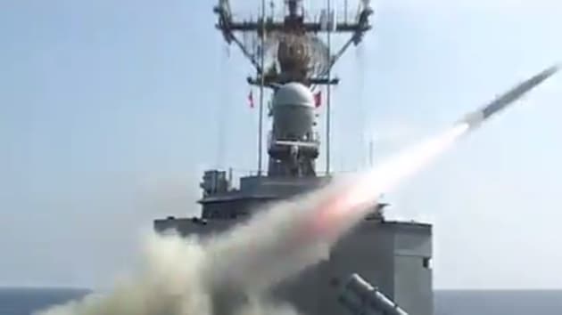 The frontline combat unit of Pakistan Navy undertook the live firing of Surface to Surface Anti-ship missile from Sword Class frigate PNS ASLAT which was witnessed by Chief of Naval Staff Admiral Muhammad Zakaullah. (Representative image) The frontline combat unit of Pakistan Navy undertook the live firing of Surface to Surface Anti-ship missile from Sword Class frigate PNS ASLAT which was witnessed by Chief of Naval Staff Admiral Muhammad Zakaullah. (Representative image)