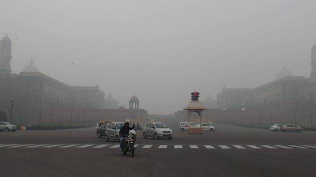 A view of the Raisina Hill engulfed in fog in New Delhi (PTI Photo) A view of the Raisina Hill engulfed in fog in New Delhi (PTI Photo)