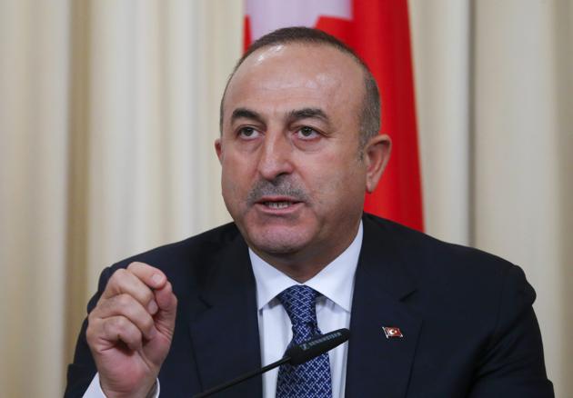 Turkish Foreign Minister Mevlut Cavusoglu speaks during a news conference after the talks with his Russian counterpart Sergei Lavrov and his Iranian counterpart Mohammad Javad Zarif in Moscow, Russia, December 20, 2016. (REUTERS Photo)