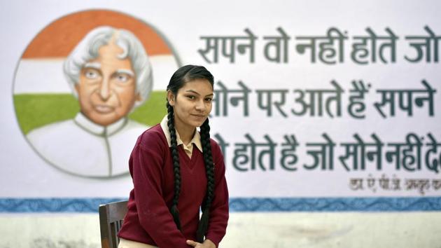 Bindiya Vishwakarma, a Class 12 student, hopes for a world where girls do not have to live in fear and worry about their safety.(Ravi Choudhary/HT Photo)