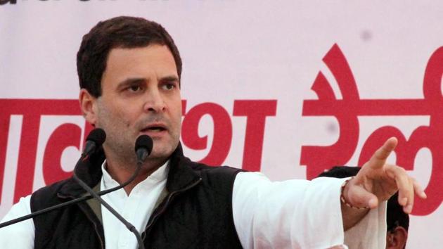 Congress vice-president Rahul Gandhi addresses a public rally at Bahraich in Uttar Pradesh on Thursday. (PTI) Congress vice-president Rahul Gandhi addresses a public rally at Bahraich in Uttar Pradesh on Thursday. (PTI)