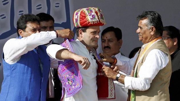 Congress vice-president Rahul Gandhi at a rally in Mehsana, Gujarat, on Wednesday. (PTI Photo) Congress vice-president Rahul Gandhi at a rally in Mehsana, Gujarat, on Wednesday. (PTI Photo)