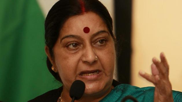 External affairs minister Sushma Swaraj tweeted saying she has asked the Indian ambassador in Norway for a report on allegations made by an Indian couple that there child was taken away by authorities on a ‘frivolous complaint’.(AP)