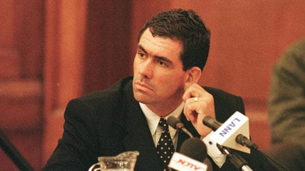 Former South African cricket captain Hansie Cronje during cross-examination at the King Commission of Inquiry into allegations of cricket match-fixing in Cape Town.(AFP/Getty Images) Former South African cricket captain Hansie Cronje during cross-examination at the King Commission of Inquiry into allegations of cricket match-fixing in Cape Town.(AFP/Getty Images)