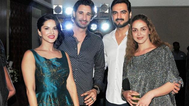 Sunny Leone, Daniel Weber, Bharat Takhtani and Esha Deol at the release of the film Aa Gaya Hero in Mumbai.(PTI) Sunny Leone, Daniel Weber, Bharat Takhtani and Esha Deol at the release of the film Aa Gaya Hero in Mumbai.(PTI)