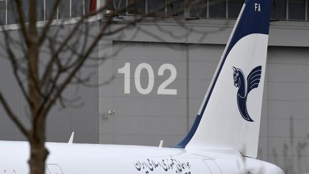 An Airbus A321 with the description "The Airline of the Islamic Republic of Iran" below the tail fin is parked at the Airbus facility in Germany.(Reuters file photo) An Airbus A321 with the description "The Airline of the Islamic Republic of Iran" below the tail fin is parked at the Airbus facility in Germany.(Reuters file photo)