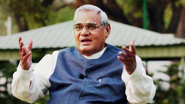 A file photo of former PM Atal Bihari Vajpayee. He practised the politics of agreement, not resistance. Even his opponents didn’t hesitate to knock at his door.(PTI)