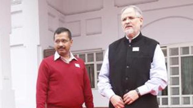 For most part of his three-and-a-half-year stint, Najeeb Jung was engaged in a bitter turf war with the Arvind Kejriwal-led Delhi government over the administration of the national capital.(HT File Photo)