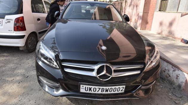 A 17-year-old was killed in a black Mercedes car (in photo) in Najafgarh on November 22, 2016. The accused fled the spot and has been on the run since.(Virendra Singh Gosain/HT Photo) A 17-year-old was killed in a black Mercedes car (in photo) in Najafgarh on November 22, 2016. The accused fled the spot and has been on the run since.(Virendra Singh Gosain/HT Photo)