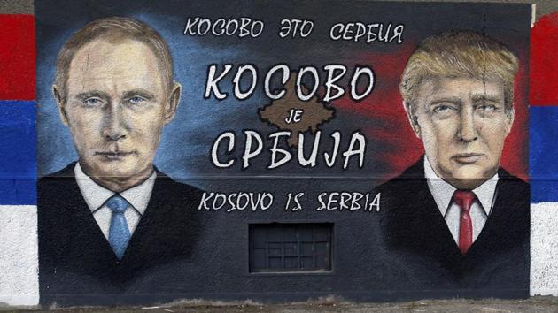 A graffiti depicting the Russian President Vladimir Putin and US president-elect Donald Trump in a suburb of Belgrade, Serbia.(AP File Photo) A graffiti depicting the Russian President Vladimir Putin and US president-elect Donald Trump in a suburb of Belgrade, Serbia.(AP File Photo)