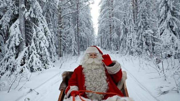 A person dressed as Santa Claus rides in his sleigh in the Arctic Circle near Rovaniemi, Finland. (Pawel Kopczynski / REUTERS) A person dressed as Santa Claus rides in his sleigh in the Arctic Circle near Rovaniemi, Finland. (Pawel Kopczynski / REUTERS)