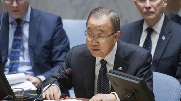 In this November 30, 2016 photo, UN secretary general Ban Ki-moon speaks during a Security Council meeting at UN headquarters.(AP) In this November 30, 2016 photo, UN secretary general Ban Ki-moon speaks during a Security Council meeting at UN headquarters.(AP)