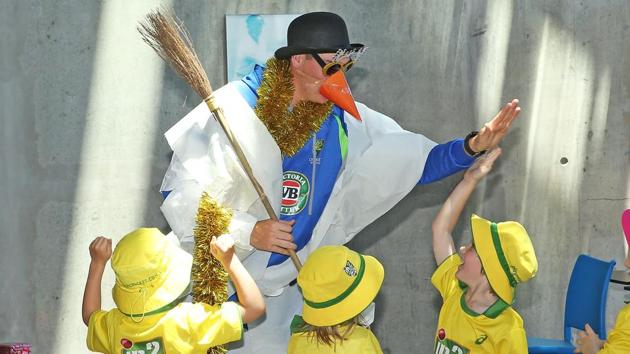 Josh Hazelwood dressed as a snowman on Christmas Eve. (Cricket Australia/Getty Images) 