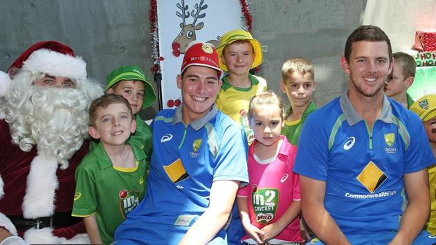 Matt Renshaw  and Josh Hazlewood  at Melbourne Cricket Ground. (Cricket Australia/Getty Images) 