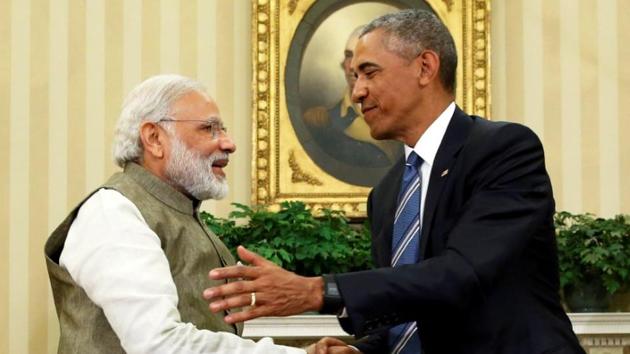 US President Barack Obama shakes hands with Prime Minister Narendra Modi after their remarks to reporters following a meeting in the Oval Office at the White House in Washington(Reuters file photo)