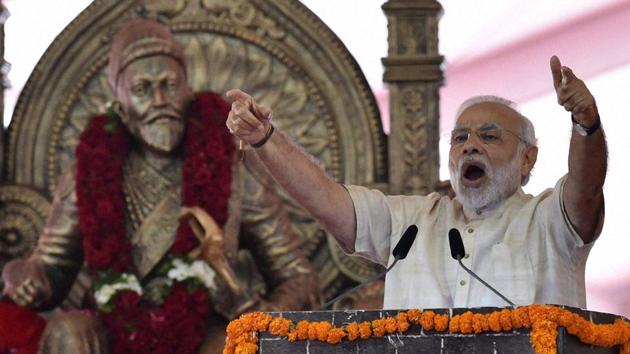 Prime Minister Narendra Modi speaks during the foundation stone laying ceremony of the two metro corridors and other projects, at Bandra Kurla Complex, in Mumbai on Saturday. (PTI) Prime Minister Narendra Modi speaks during the foundation stone laying ceremony of the two metro corridors and other projects, at Bandra Kurla Complex, in Mumbai on Saturday. (PTI)