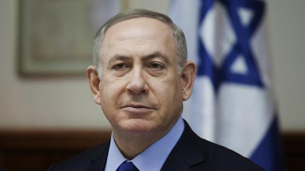 Israeli Prime Minister Benjamin Netanyahu attends a weekly cabinet meeting in Jerusalem.(AP Photo)