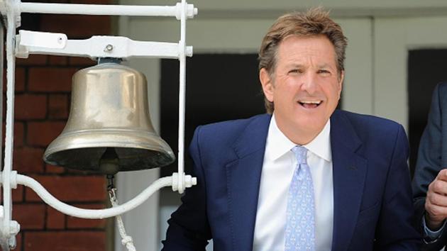 Former Hampshire captain Mark Nicholas rings the five-minute bell ahead of Day 2 of 1st Test match between England and New Zealand at Lord's Cricket Ground on May 22, 2015.(Getty Images)