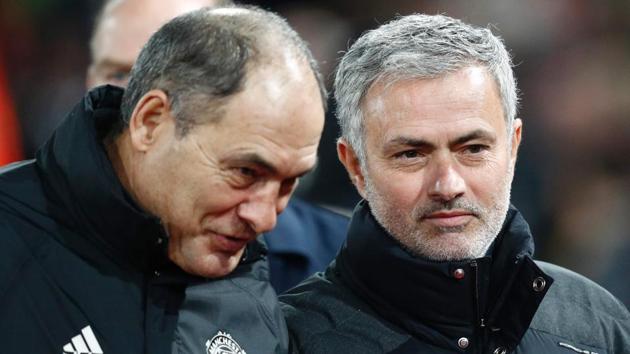 Manchester United manager Jose Mourinho (R) after their Premier League match against Crystal Palace.(AFP) Manchester United manager Jose Mourinho (R) after their Premier League match against Crystal Palace.(AFP)