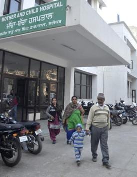 The Mother and Child Hospital in Jalandhar on Sunday.(Sikander Singh Chopra/HT Photo)