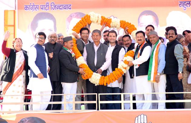 Congress vice-president Rahul Gandhi addresses a rally in Almora in Uttarakhand, which goes to polls on February 15. (HT File Photo) Congress vice-president Rahul Gandhi addresses a rally in Almora in Uttarakhand, which goes to polls on February 15. (HT File Photo)