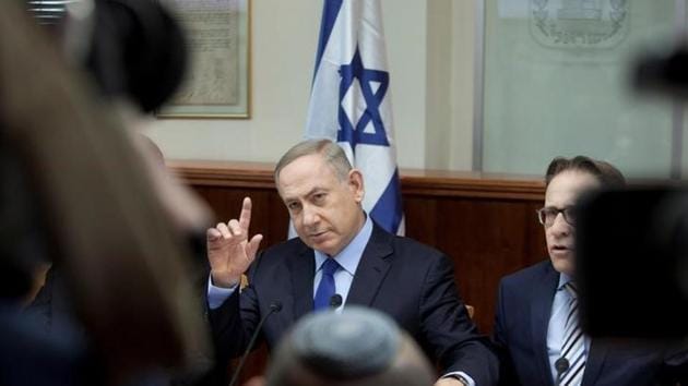 Israeli Prime Minister Benjamin Netanyahu attends the weekly cabinet meeting at his Jerusalem. (Reuters Photo) Israeli Prime Minister Benjamin Netanyahu attends the weekly cabinet meeting at his Jerusalem. (Reuters Photo)