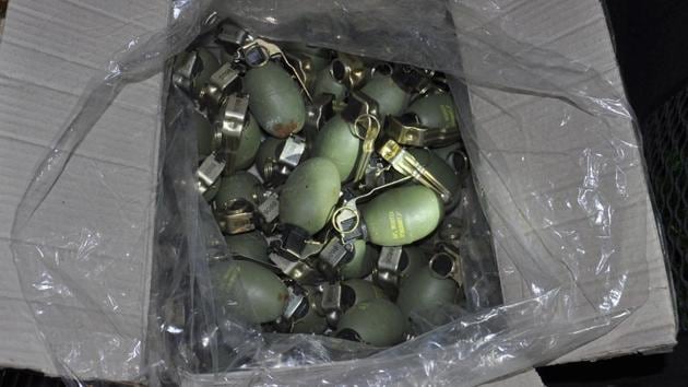 Hand grenades seized by the Serbian police at an undisclosed location in northern Serbia.(AP File Photo) Hand grenades seized by the Serbian police at an undisclosed location in northern Serbia.(AP File Photo)