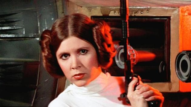 Carrie Fisher as Princess Leia in 1977’s Star Wars.