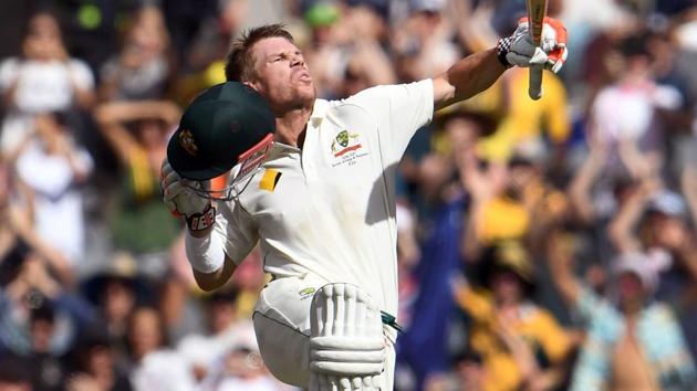 David Warner blasted his 17th Test century as Australia responded strongly on day three following Azhar Ali’s magnificent 205* which helped Pakistan to 443/9 declared.(AFP) David Warner blasted his 17th Test century as Australia responded strongly on day three following Azhar Ali’s magnificent 205* which helped Pakistan to 443/9 declared.(AFP)
