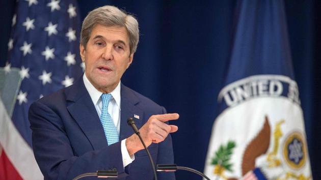 US secretary of state John Kerry lays out his vision for peace between Israel and the Palestinians.(AFP Photo) US secretary of state John Kerry lays out his vision for peace between Israel and the Palestinians.(AFP Photo)