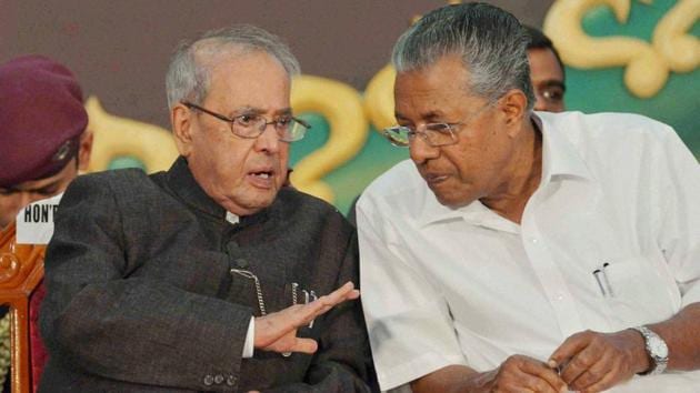 President Pranab Mukherjee with Kerala CM Pinarayi Vijayan during the inauguration of the 77th Session of Indian History Congress in Thiruvanthapuram on Thursday.(PTI) President Pranab Mukherjee with Kerala CM Pinarayi Vijayan during the inauguration of the 77th Session of Indian History Congress in Thiruvanthapuram on Thursday.(PTI)