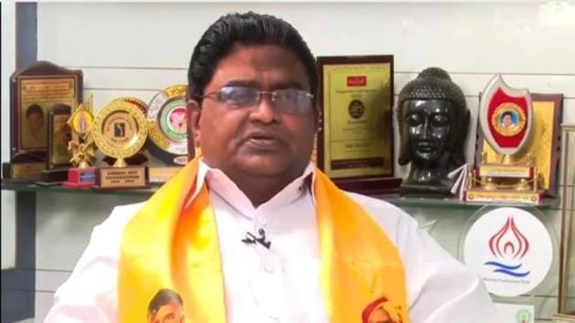 Andhra MLA Jaleel Khan in an interview with a local reporter. (Videograb)