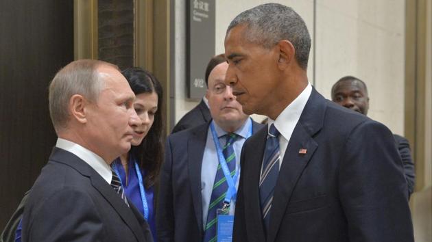 In this Sept. 5, 2016 file photo, Russian President Vladimir Putin, left, speaks with U.S. President Barack Obama in Hangzhou in eastern China's Zhejiang province.(AP Photo) In this Sept. 5, 2016 file photo, Russian President Vladimir Putin, left, speaks with U.S. President Barack Obama in Hangzhou in eastern China's Zhejiang province.(AP Photo)