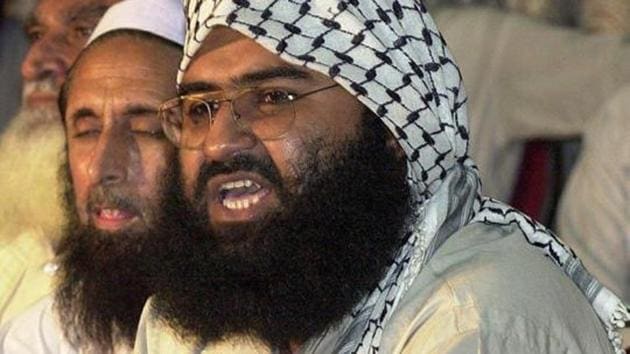 File photo taken on August 26, 2001 shows Masood Azhar (right), the chief of the Jaish-e-Mohammed terror group.(AFP)