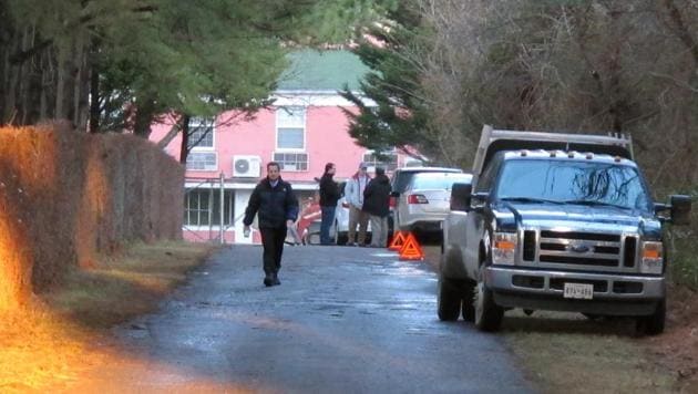 An entrance to the grounds of a riverfront compound near Centreville, Maryland, that has been used by Russian Federation diplomats for years is blocked by state department personnel on December 29, 2016.(AP) An entrance to the grounds of a riverfront compound near Centreville, Maryland, that has been used by Russian Federation diplomats for years is blocked by state department personnel on December 29, 2016.(AP)