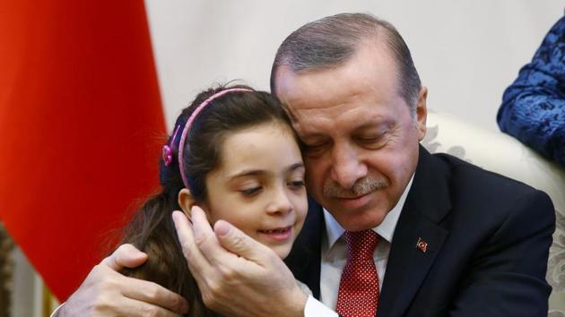Turkish President Tayyip Erdogan meets with Syrian girl Bana Alabed, known as Aleppo's tweeting girl, at the Presidential Palace in Ankara. Turkey’s main interest in the ceasefire in Syria appears to be able to turn its guns on the Kurds. (REUTERS) Turkish President Tayyip Erdogan meets with Syrian girl Bana Alabed, known as Aleppo's tweeting girl, at the Presidential Palace in Ankara. Turkey’s main interest in the ceasefire in Syria appears to be able to turn its guns on the Kurds. (REUTERS)