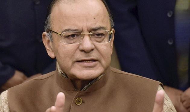 Union finance minister Arun Jaitley addressing a press conference in New Delhi on Friday.(PTI) Union finance minister Arun Jaitley addressing a press conference in New Delhi on Friday.(PTI)