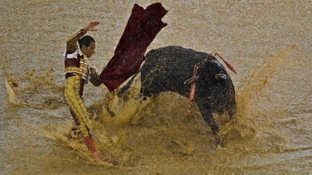 Luis Bolivar in action. (LUIS ROBAYO / AFP)
