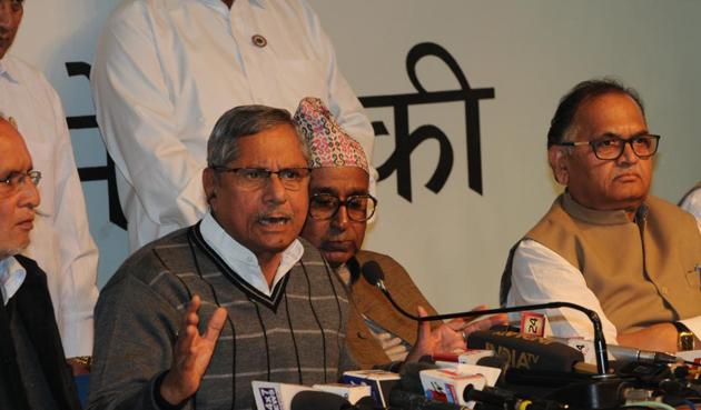 Congress leader Mohan Prakash addresses press conference in Bhopal on Friday(Praveen Bajpai/HT photo) Congress leader Mohan Prakash addresses press conference in Bhopal on Friday(Praveen Bajpai/HT photo)