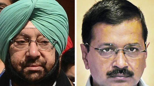 It all began with Delhi chief minister Arvind Kejriwal taking a dig at state Congress chief Captain Amarinder Singh for “being drunk after 6pm” while addressing a press conference in Amritsar on Friday. (HT Photo) It all began with Delhi chief minister Arvind Kejriwal taking a dig at state Congress chief Captain Amarinder Singh for “being drunk after 6pm” while addressing a press conference in Amritsar on Friday. (HT Photo)