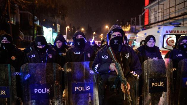 Turkish police officers block the road leading to the scene of an attack in Istanbul. (AP Photo) Turkish police officers block the road leading to the scene of an attack in Istanbul. (AP Photo)