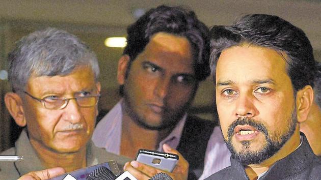 BCCI president Anurag Thakur and secretary Ajay Shirke have been removed by the Supreme Court on Monday. The top court will appoint an observer on January 19, the date of the next hearing.(PTI)