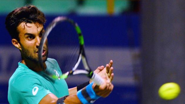 Yuki Bhambri (IND) in action against Ramkumar Ramanathan (IND) during their first round match for the ATP Chennai Open 2017. (PTI) Yuki Bhambri (IND) in action against Ramkumar Ramanathan (IND) during their first round match for the ATP Chennai Open 2017. (PTI)