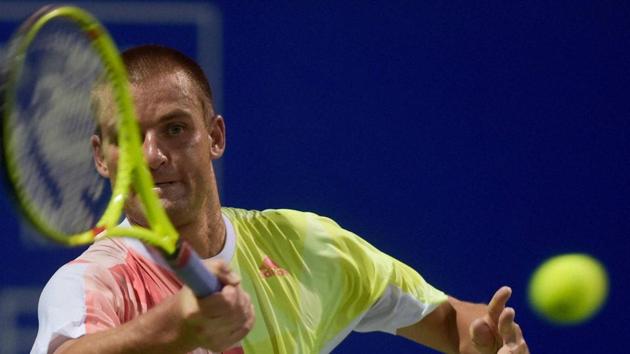 Mikhail Youzhny (RUS) in action against Saketh Myneni (IND) during their first round match for the ATP Chennai Open 2017. (PTI) Mikhail Youzhny (RUS) in action against Saketh Myneni (IND) during their first round match for the ATP Chennai Open 2017. (PTI)