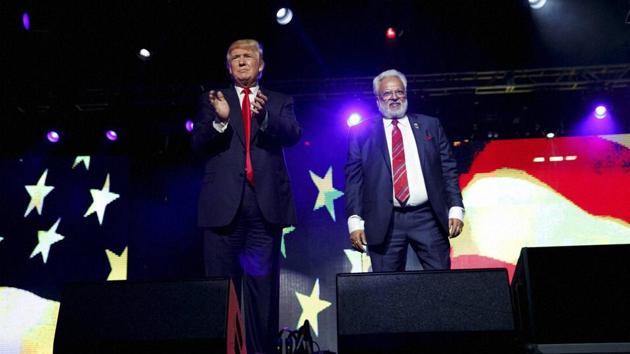 In this Saturday, Oct. 15, 2016, file photo, Republican presidential candidate Donald Trump, left, stands with Shall Kumar, chairman of the Republican Hindu Coalition, after delivering remarks in Edison, New Jersey.(AP) In this Saturday, Oct. 15, 2016, file photo, Republican presidential candidate Donald Trump, left, stands with Shall Kumar, chairman of the Republican Hindu Coalition, after delivering remarks in Edison, New Jersey.(AP)
