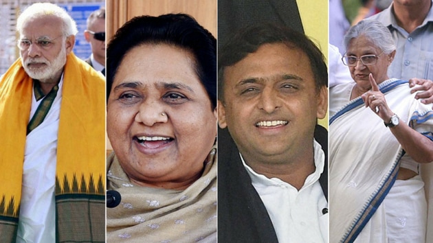Combination image of Prime Minister Modi, BSP chief Mayawati, UP chief minister Akhilesh Yadav and Congress leader Sheila Dikshit.(Agencies) Combination image of Prime Minister Modi, BSP chief Mayawati, UP chief minister Akhilesh Yadav and Congress leader Sheila Dikshit.(Agencies)